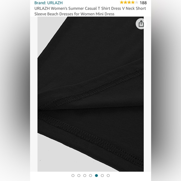 URLAZH Women's Summer Casual T Shirt Dress V Neck Short Sleeve Beach Dress, M - Picture 5 of 7